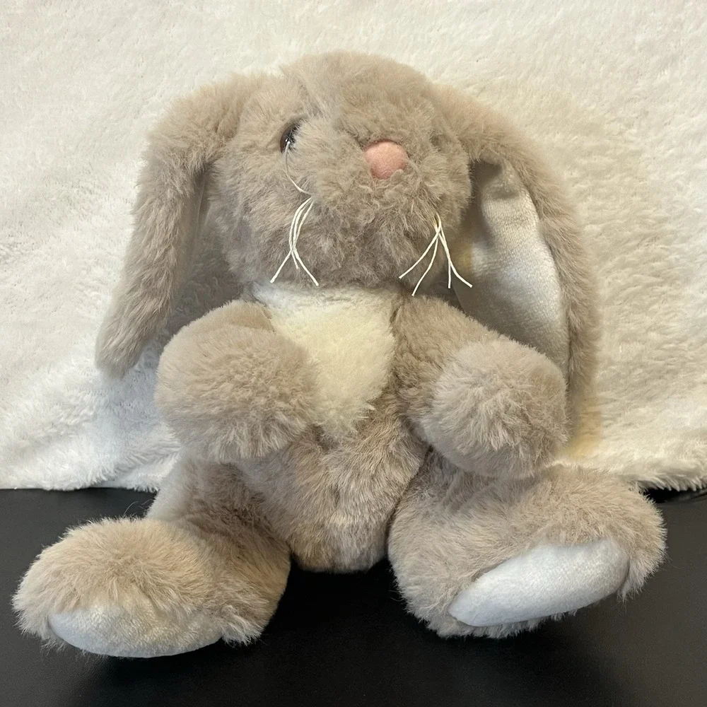 Bunny Rabbit Plush Bearington Collection Floppy Ears Brown White Stuffed Animal